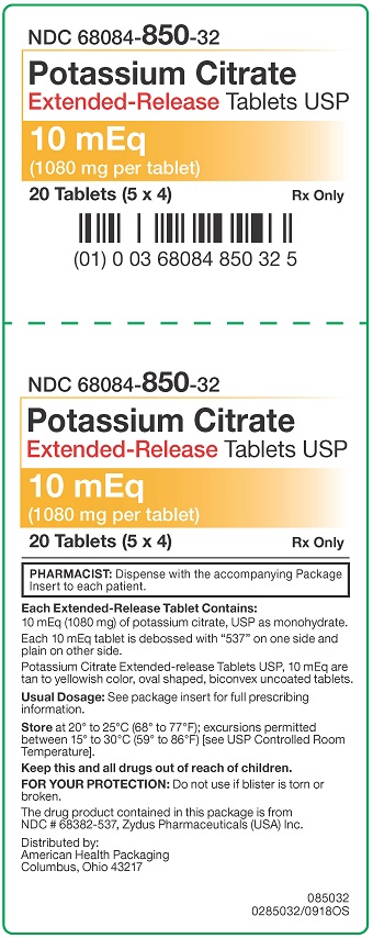10 mEq Potassium Citrate ER Tablets Carton