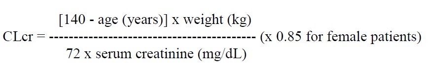 Cockcroft and Gault equation