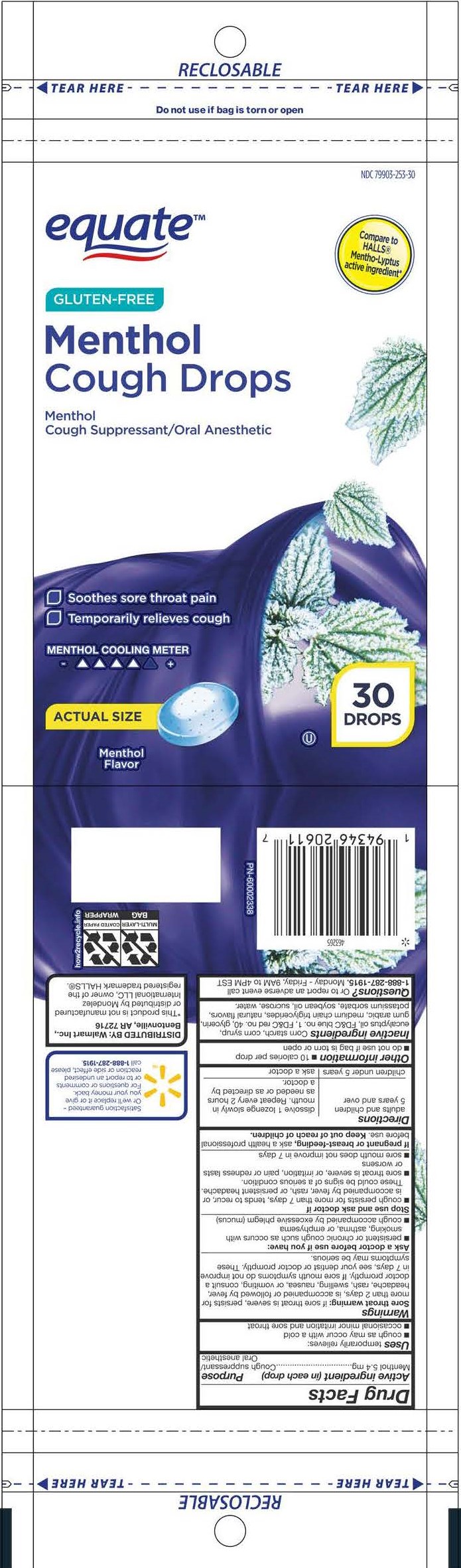 Equate Menthol 30ct Cough Drops