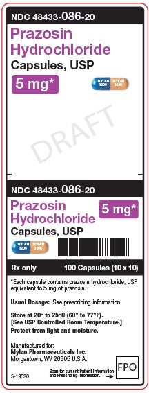 Prazosin Hydrochloride 5 mg Capsules, USP Unit Carton Label