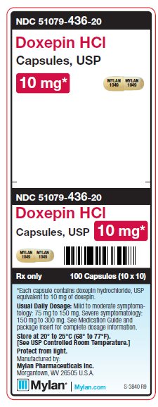 Doxepin HCl 10 mg Capsules Unit Carton Label