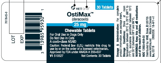 25 mg 30 count bottle label