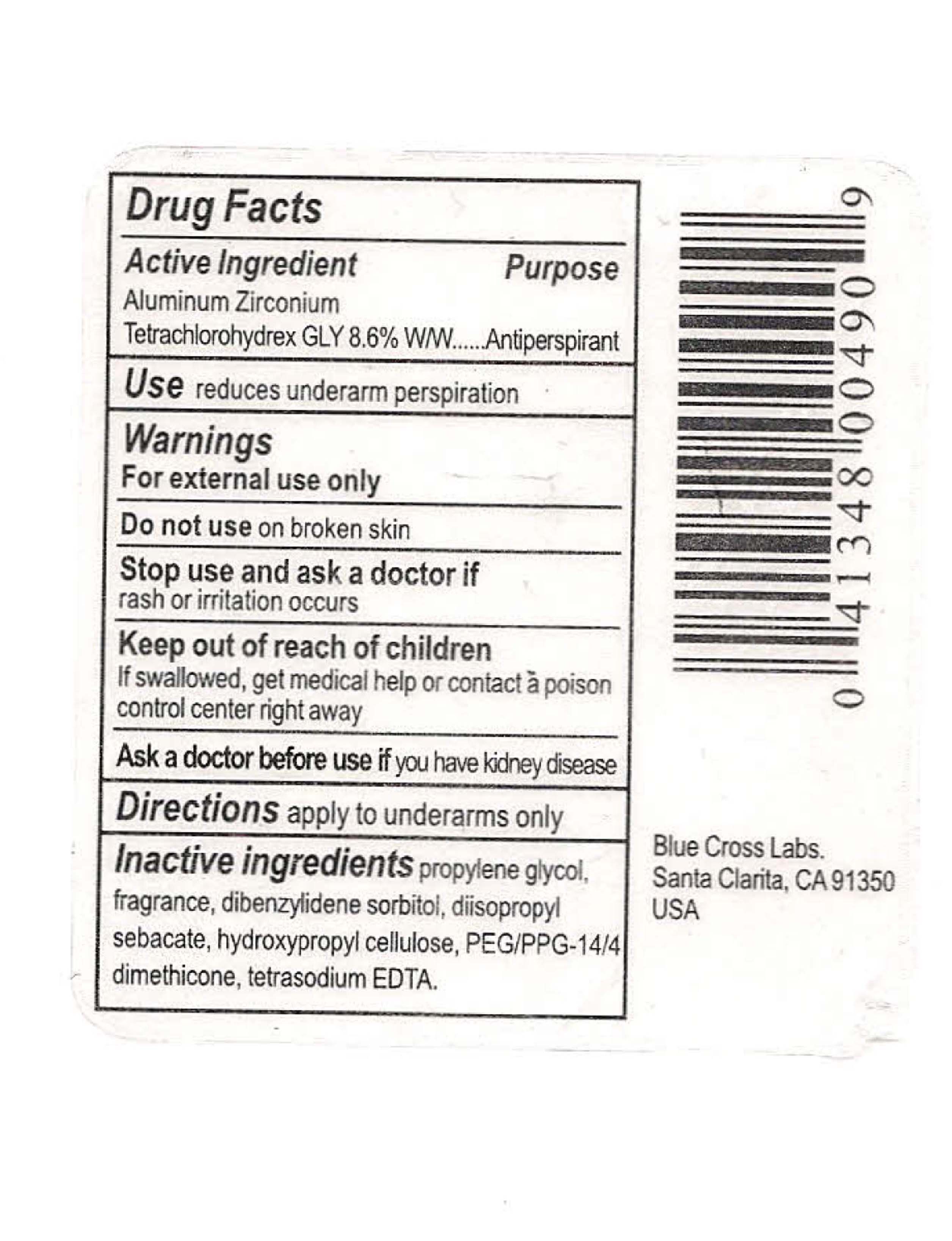 image of back label