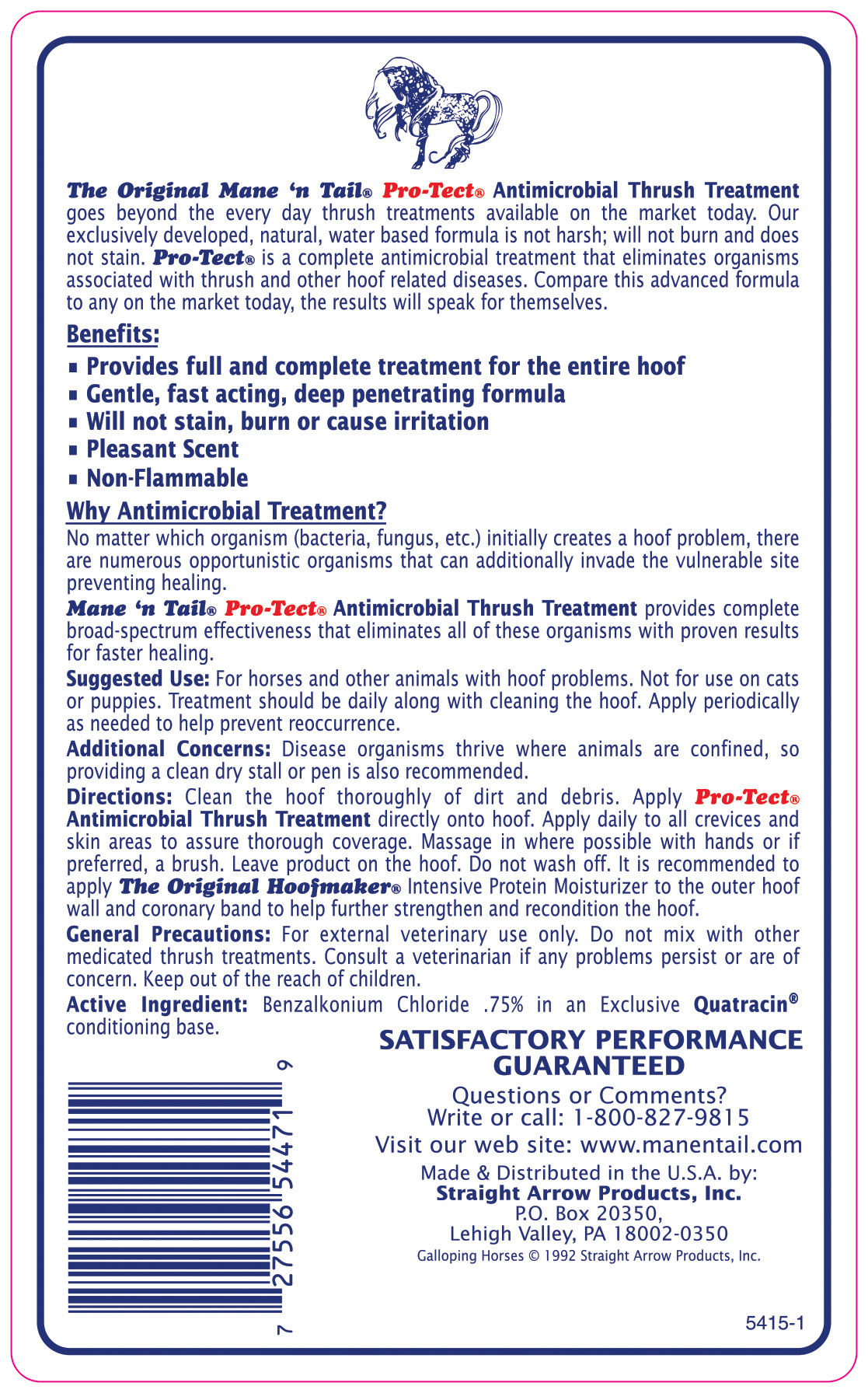 Pro-Tect Thrush Back Label