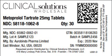 Metoprolol Tartrate 25mg Tablets 30 count card