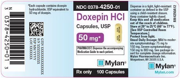 Doxepin Hydrochloride Capsules 50 mg Bottle Label