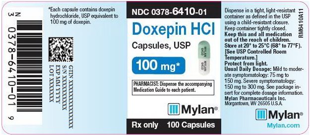 Doxepin Hydrochloride Capsules 100 mg Bottle Label