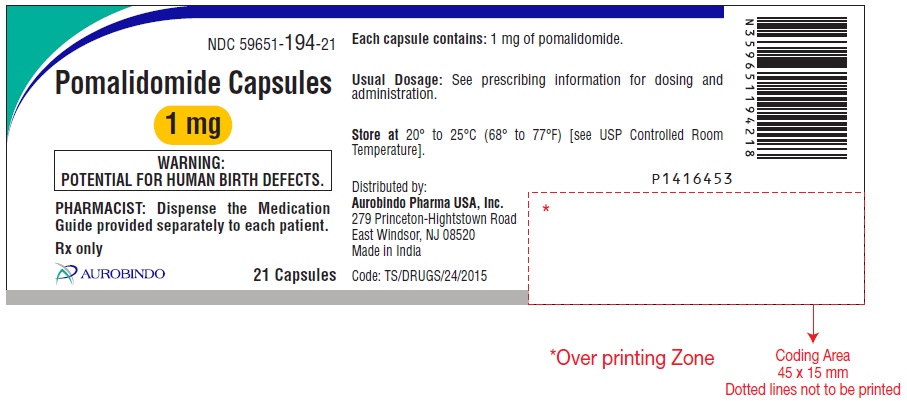PACKAGE LABEL-PRINCIPAL DISPLAY PANEL - 1 mg (21 Capsules Bottle)