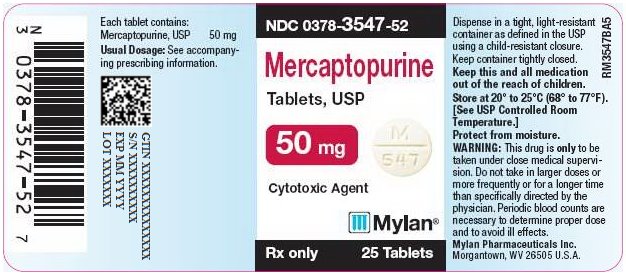 Mercaptopurine Tablets 50 mg Bottle Label