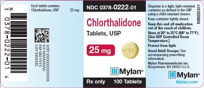 Chlorthalidone Tablets 25 mg Bottle Label