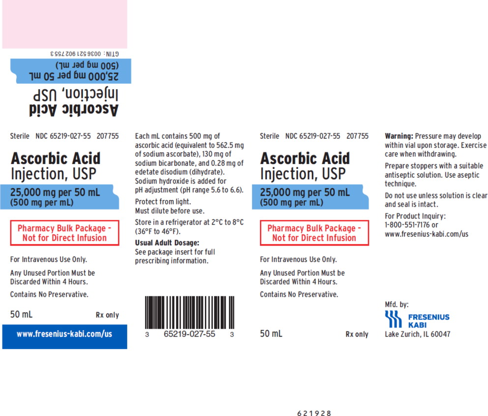 PACKAGE LABEL - PRINCIPAL DISPLAY – Ascorbic Acid Injection, USP 50 mL Pharmacy Bulk Package Carton
