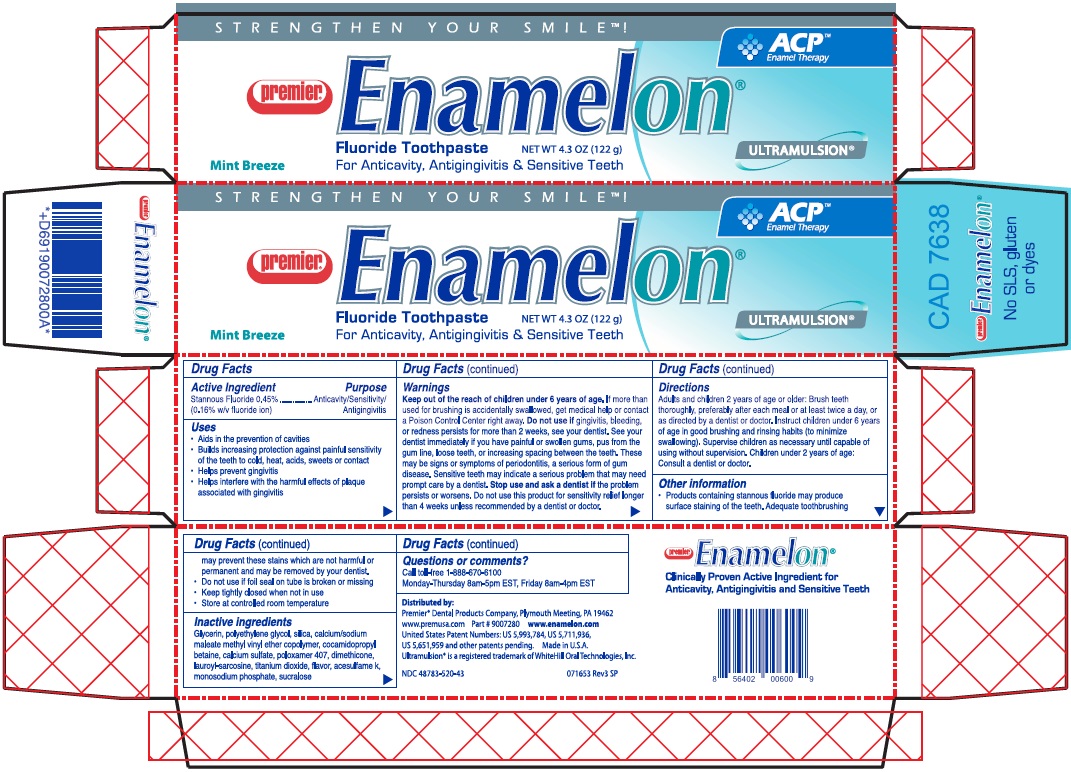 premier Enamelon Fluoride Toothpaste Mint Breeze 4.3 OZ (122 g)