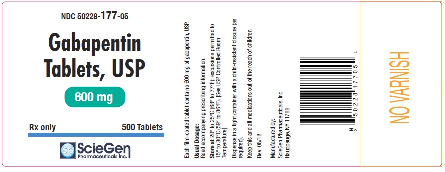 Gabapentin Tablets, USP 600 mg - 500 Tablets label