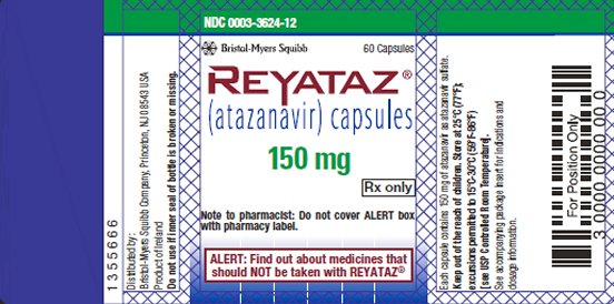 Reyataz 150 mg bottle label
