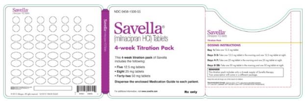 PRINCIPAL DISPLAY PANEL
Rx Only
NDC: <a href=/NDC/0456-1500-55>0456-1500-55</a>
Savella
(milnacipran HCI) Tablets
4-week Titration pack
