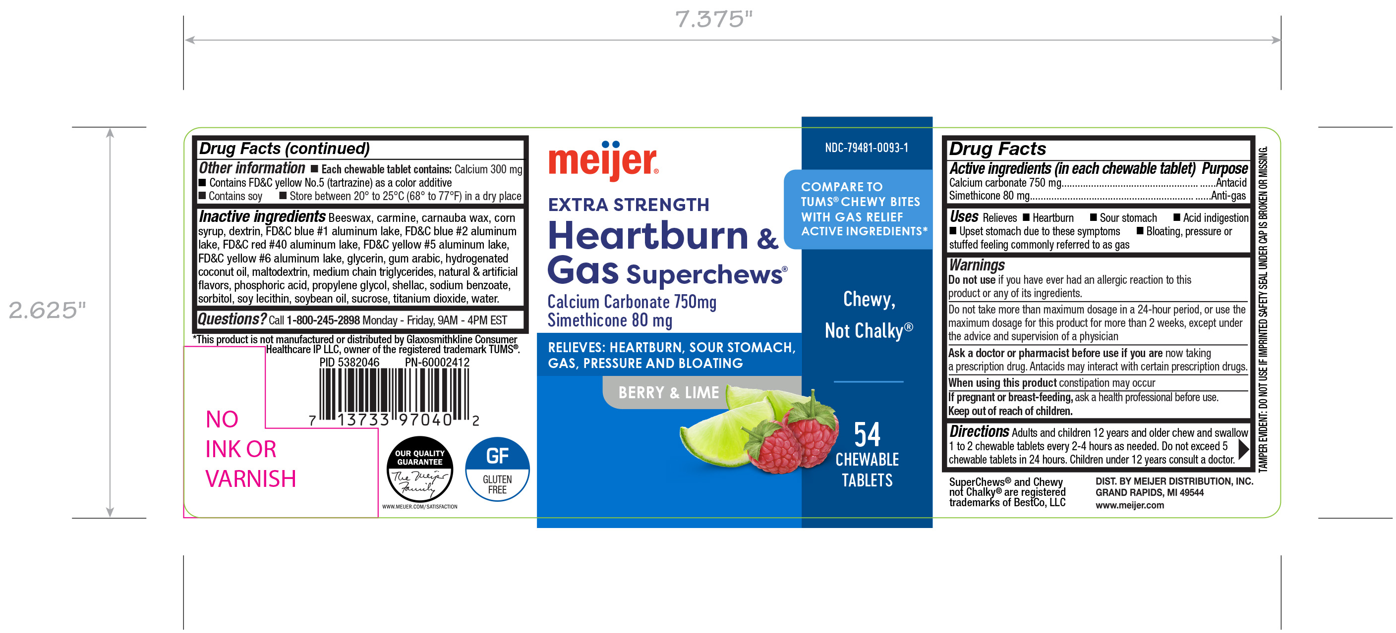 Meijer CBerry Lime Antacid HBG 54ct