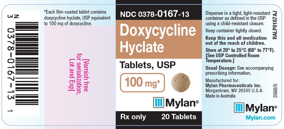 Doxycycline Hyclate Tablets 100 mg Bottle Label