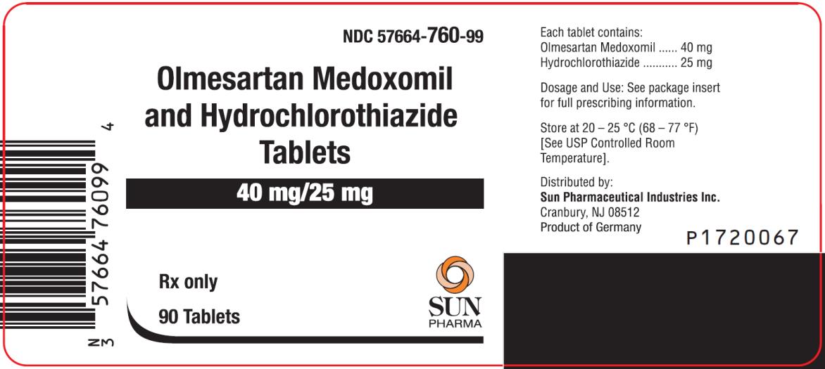 PRINCIPAL DISPLAY PANEL
NDC: <a href=/NDC/57664-760-99>57664-760-99</a>
Olmesartan Medoxomil and 
Hydrochlorothiazide Tablets
40 mg/25 mg
Rx Only
90 Tablets
