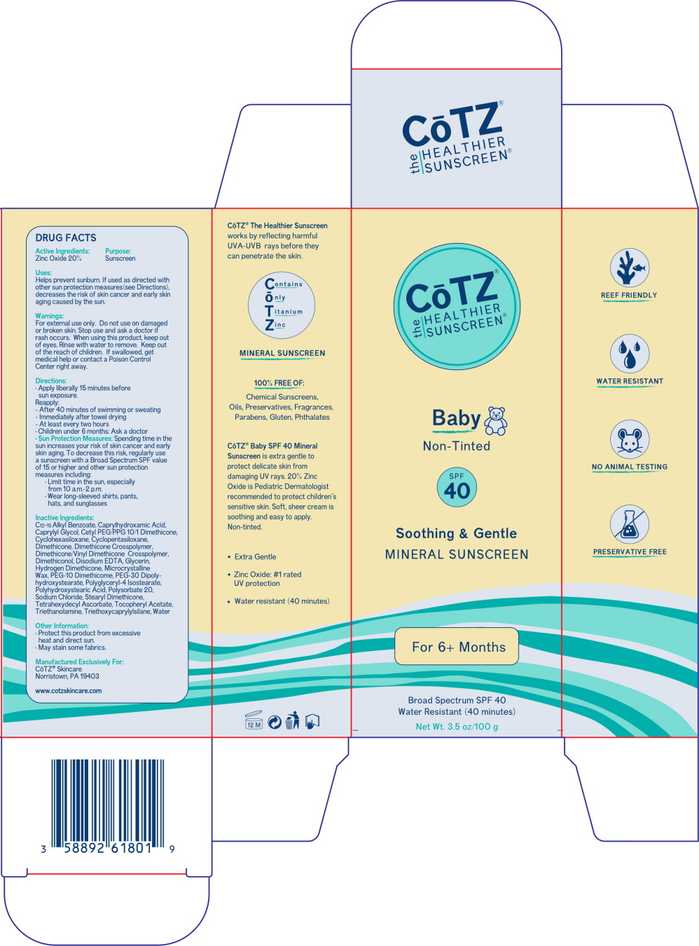 Principal Display Panel – CoTZ Baby Carton Label
