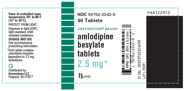 PRINCIPAL DISPLAY PANEL - 2.5 mg Tablet Bottle Label - NDC: <a href=/NDC/59762-2242-9>59762-2242-9</a>