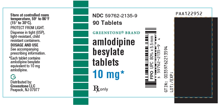 PRINCIPAL DISPLAY PANEL - 10 mg Tablet Bottle Label - NDC: <a href=/NDC/59762-2135-9>59762-2135-9</a>