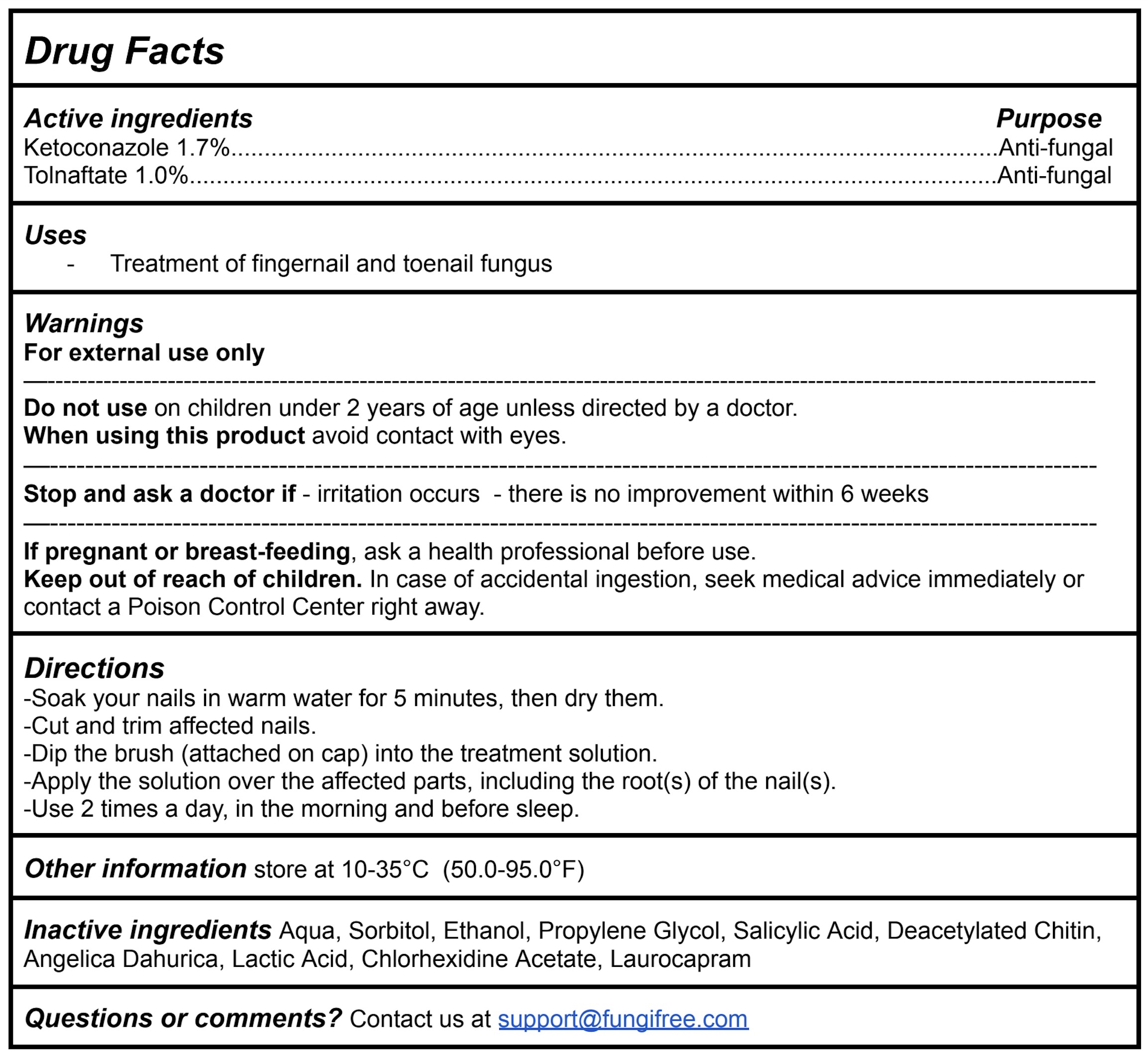 Drug Fact Label