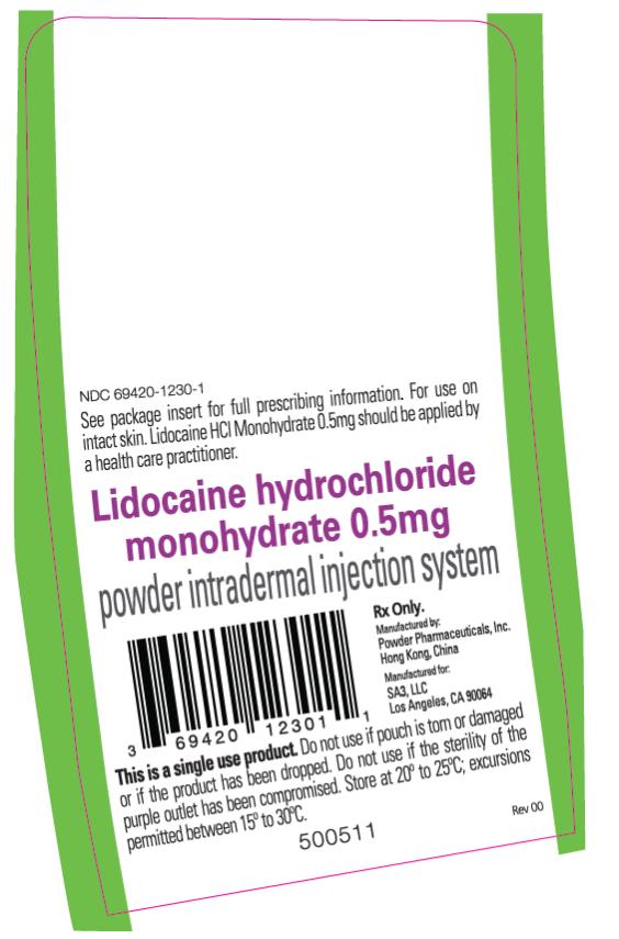 PRINCIPAL DISPLAY PANEL
NDC: <a href=/NDC/69420-1230-1>69420-1230-1</a>
Lidocaine Hydrochloride
Monohydrate 0.5mg 
powder intradermal injection system
Rx Only
