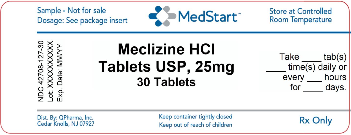 42708-127-30 Meclizine HCl Tablets USP 25mg x 30 V2