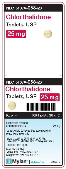 Chlorthalidone 25 mg Tablets Unit Carton Label
