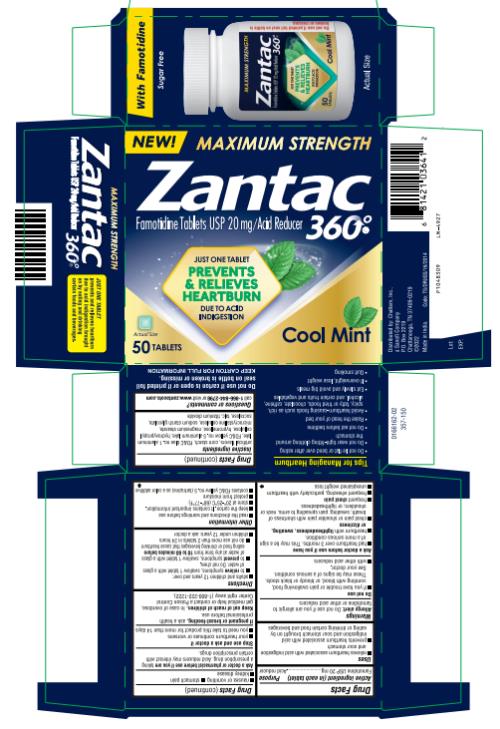 PRINCIPAL DISPLAY PANEL
Zantac
Famotidine Tablets USP 20 mg / Acid Reducer
360
Cool Mint
50 Tablets
