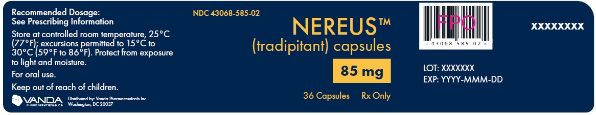 85mg Tradipitant Capsules - Container Label