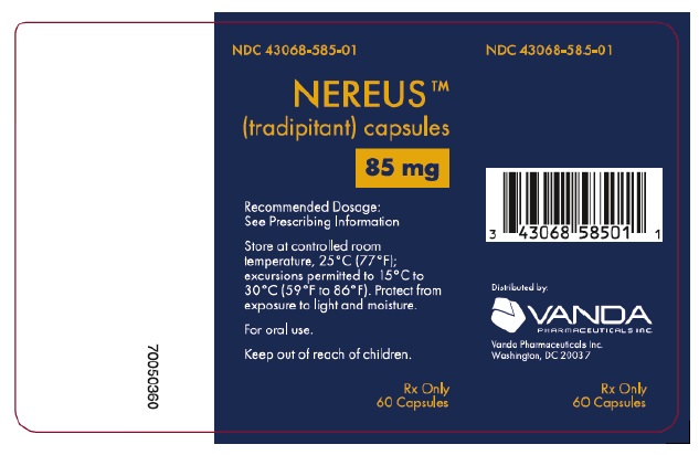 85mg Tradipitant Capsules - 60 Count Container Label