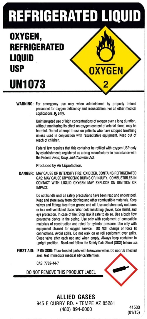 oxygen refrigerated liquid