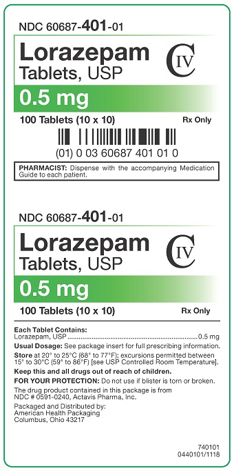 0.5 mg Lorazepam Tablets Carton