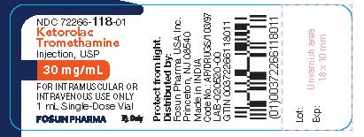 Ketorolac Vial Label 30 mg/mL
