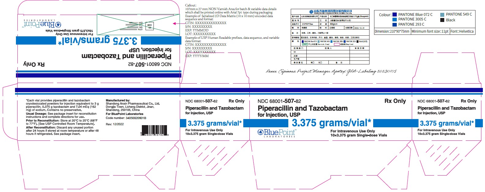 PIPERACILLIN AND TAZOBACTAM injection, powder, for solution