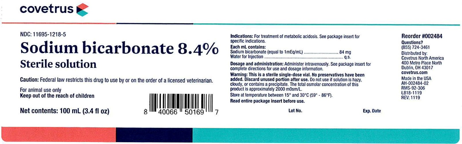 Bicarbonate de sodium à 8,4 % injectable