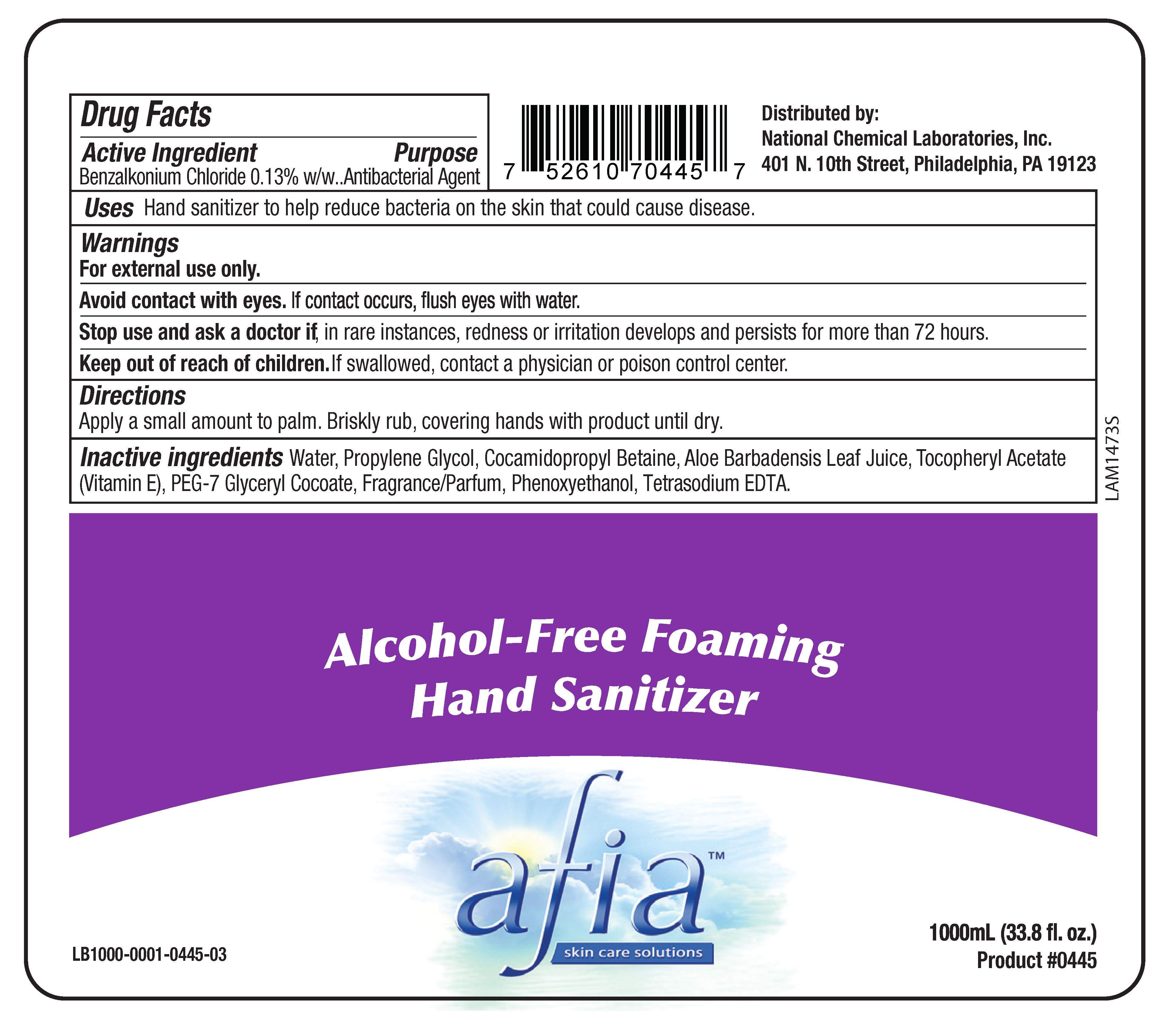 AFIA Alcohol Free Fm Hand Sanitizer