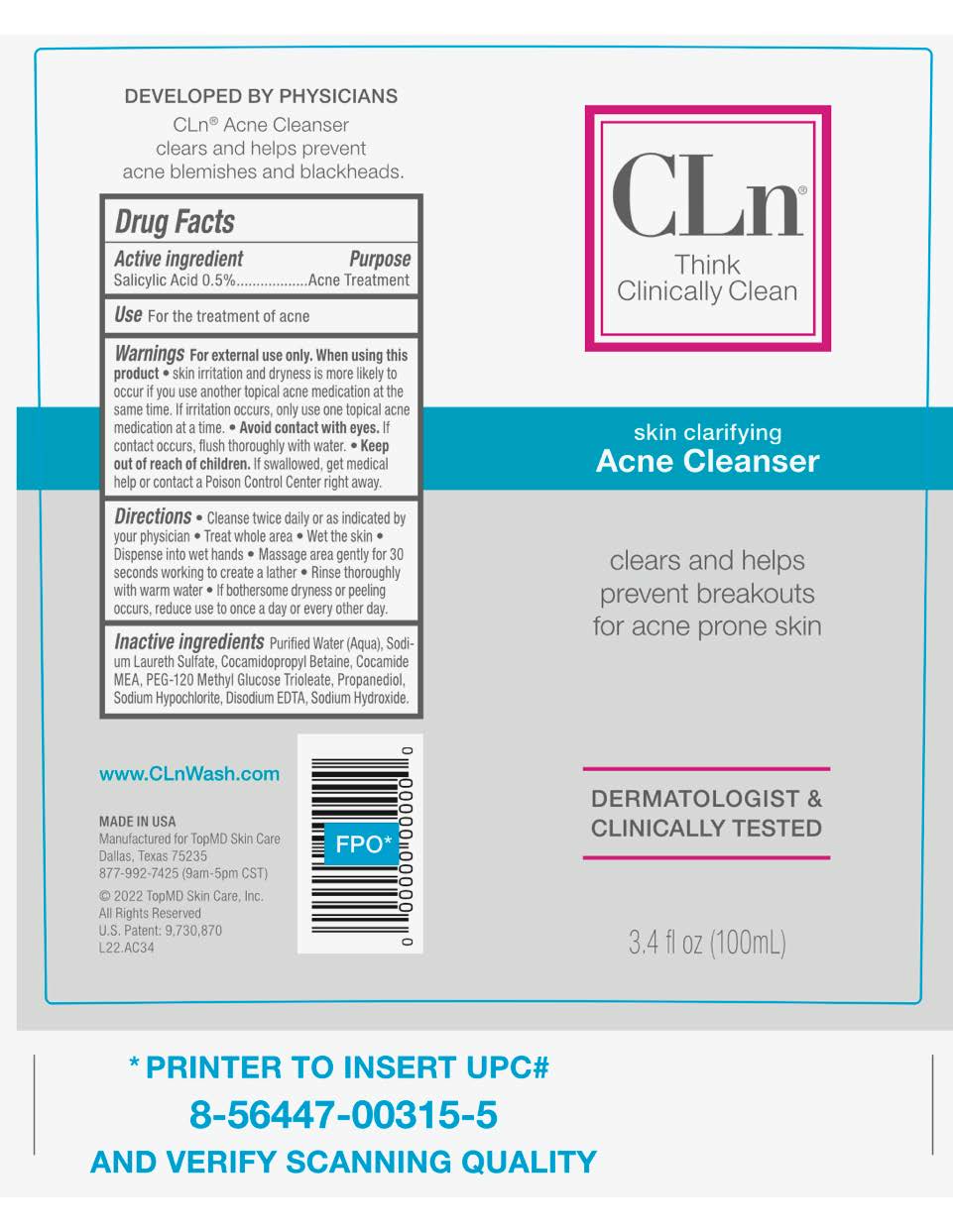 Label CLn Acne Cleaser 34 fl oz