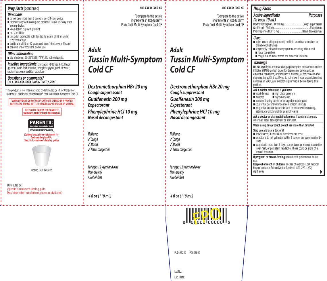 Dextromethorphan HBr 20 mg, Guaifenesin 200 mg Phenylephrine HCl 10 mg