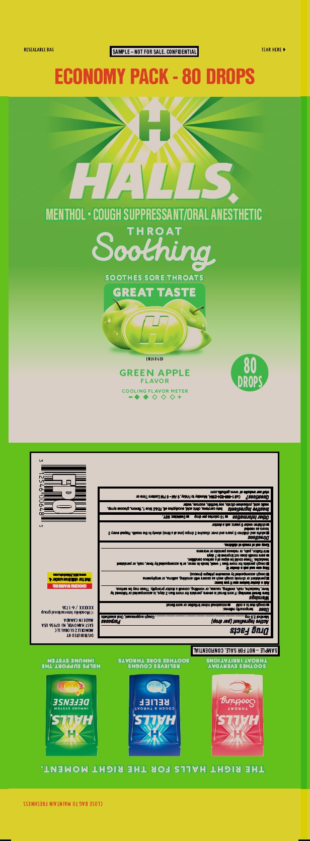 Halls Green Apple 80 count bag