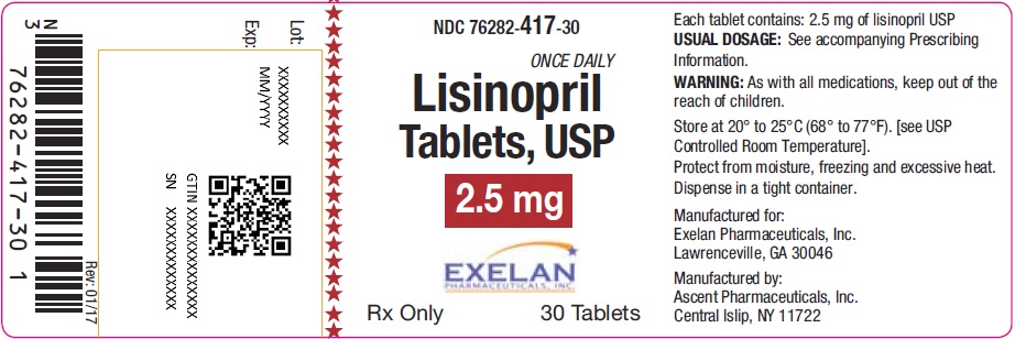 Lisinopril Tablets 2.5mg 30 tablets 