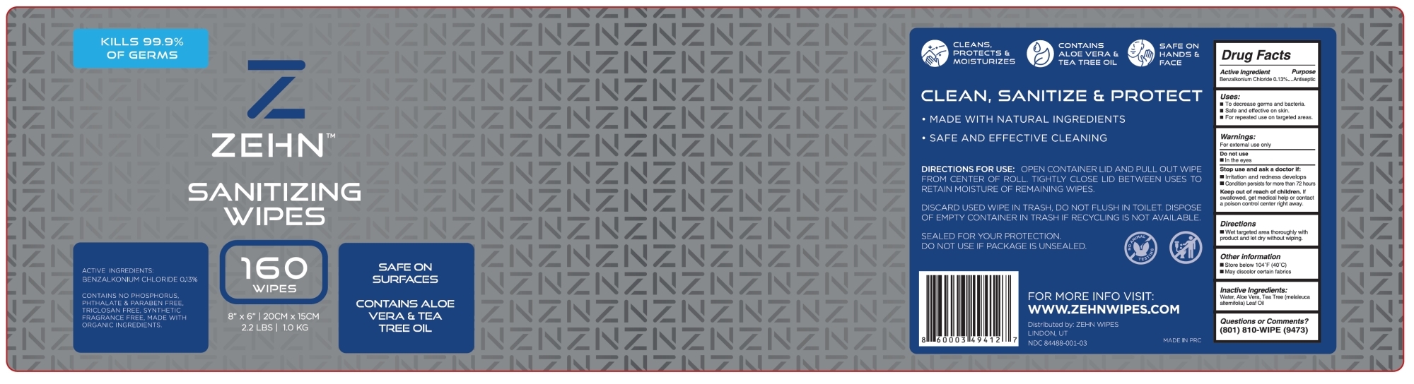 160 Wipes Label