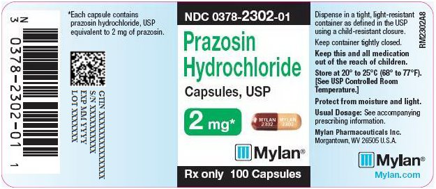 Prazosin Hydrochloride Capsules 2 mg Bottle Label