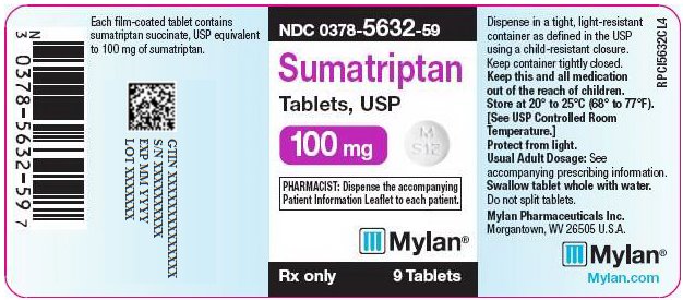 Sumatriptan Tablets, USP 100 mg Bottle Label