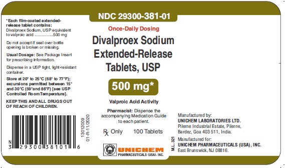 Divalproex Sodium Extended-Release Tablets USP, 500 mg - 100T