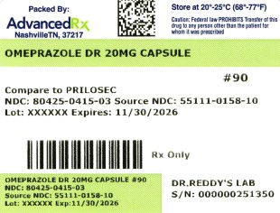 Omeprazole DR 20mg #90