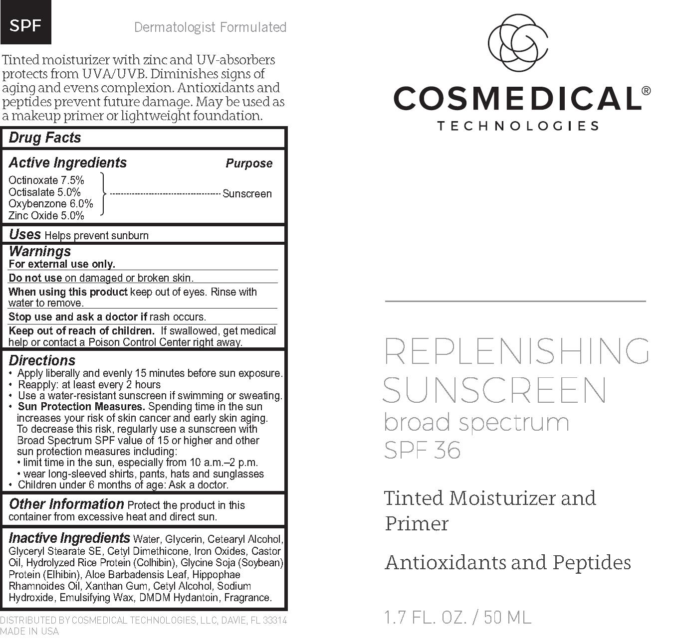 Replenishing Sunscreen Label