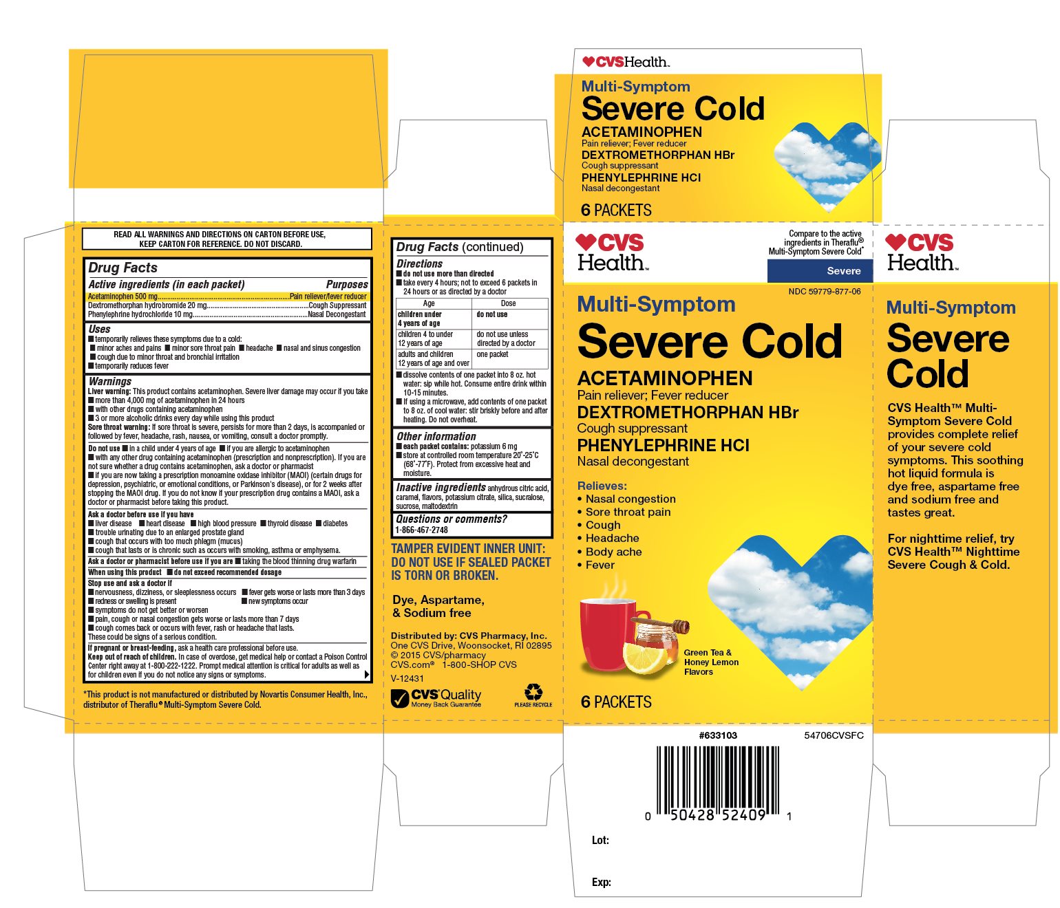 CVS Health Multi-Symptom Severe Cold 6 Packets