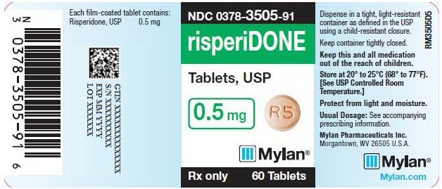 Risperidone Tablets, USP 0.5 mg Bottle Label